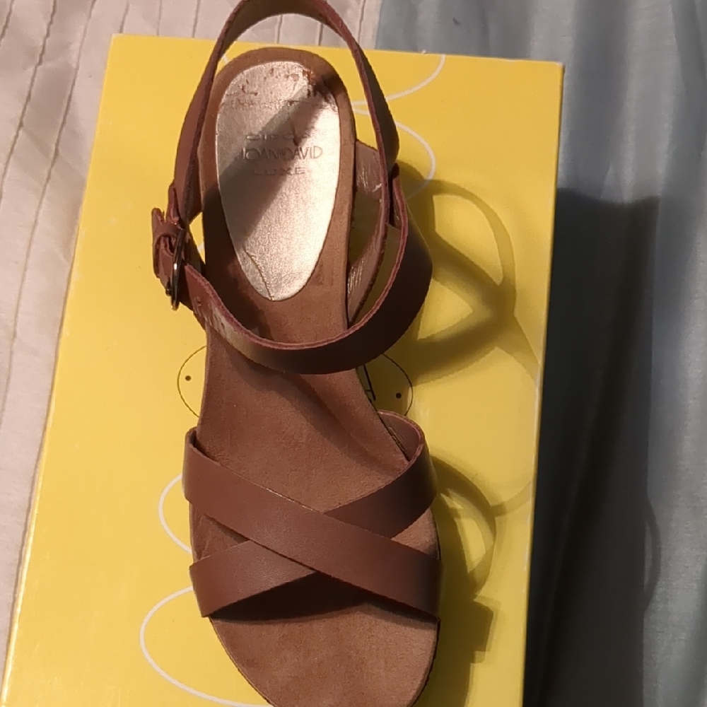 Kenneth Cole Brown Leather Sandals with Ankle Strap